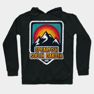 Spearfish South Dakota Vintage Mountain Sunset Hoodie